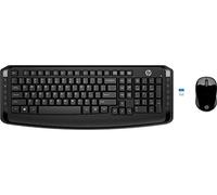 HP 300 Kit Teclado y Ratón Inalámbrico - Teclado QWERTY Español (USB Nanoreceptor inalámbrico, conexión inalámbrica de 2,4 GHz, Sensor Óptico 1600 dpi), Color Negro