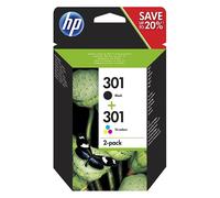HP 301 (N9J72AE) multipack 2x cartucho negro + tricolor (original)