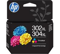 HP 302XL/304XL Cartucho de tinta de color B7RT9AE - Tinta para DeskJet 2630 3630 3720 OfficeJet 3830 ENVY 4520 5030 - Paquete de reciclaje incluido
