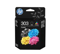 HP 303 Pack de 2 Cartuchos de Tinta Originales, 3YM92AE, Negro, Cian, Amarillo, Magenta, Compatible con Las Series de impresoras Envy Photo 6200, 7100, 7800, Envy Inspire 7200, 7200e, 7900 y 7900e