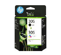 Paquete de 2 cartuchos de tinta originales HP 305, negro y tricolor (6ZD17AE)