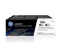 HP Cartucho de tóner 305X (CE410XD) Negro – Pack de 2 Original Alta capacidad