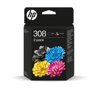 HP Paquete de 2 Cartuchos de Tinta Original 308 negra/tricolor