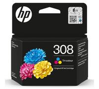 HP 308 7FP20UE, Cartucho de Tinta Original de Color Tricolor, Compatible con Impresoras de Inyección de Tinta HP DeskJet 2910, 2920, 4320 InkJet Envy 6110e, 6120e, 6122e, 6130e, 6132e, 6520e, 6530e,