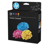 HP 31 botellas de tinta cian, magenta, amarilla (paquete de 3) | Funciona Smart Tank 5000, 6000, 7000 Series Smart Tank Plus 500, 600 Series | 9C228AN