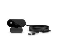HP 320 Webcam FHD, Compatible con Chrome, Corrector Automático de Luz, Micrófono Integrado, Soporte con Clip Giratorio de 360º, Negro