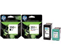 HP 350XL + 351XL - Cartuchos de tinta originales de alto rendimiento para Deskjet D4360, D5360, Officejet J5780, PhotoSmart C5280