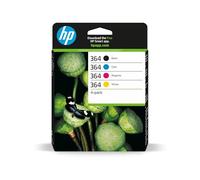 HP 364 Negro, Cian, Magenta, Amarillo, Pack de 4 Cartuchos Tinta Originales | Compatible con Photosmart 5510, 5515, 6510, 7510, OfficeJet 4620, 250 K / 300 C/M/Y páginas (N9J73AE)