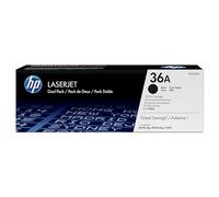 HP 36A CB436AD, Negro, Cartucho Tóner Original, Pack de 2, para impresoras HP LaserJet P1505, P1505N, M1120 MFP, M1522 MFP y M1522nf