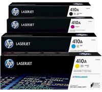 HP 410A Original Cartucho de tóner CF410A, CF411A, CF412A, CF413A Pack de 4 negro, cian, amarillo, magenta para las series HP Color Pro M452, MFP M377, M477.