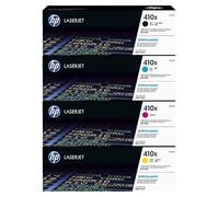 HP 410X - Juego completo de tóner original (negro, cian, magenta, amarillo, en embalaje original con holograma, compatible con: Laserjet Pro M377, M452, M477)