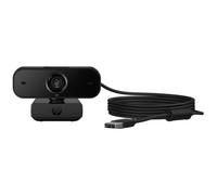 HP Webcam 430 FHD 1080p, Enfoque automático, rotación de 360°, Campo de visión de hasta 85°, Doble micrófono reducción de Ruido, Compatible Zoom, Tapa de privacidad, Color Negro