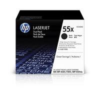 HP 55X CE255XD, Negro, Cartucho Tóner de Alta Capacidad Original, Pack de 2, para impresoras HP LaserJet Enterprise serie P3010, P3015, 500 MFP 525 y LaserJet Pro 500 MFP M251