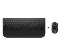 HP 580C Combo Teclado y Ratón Inalámbricos Multidispositivo con Reposamanos Magnético (Bluetooth, 2,4 GHz, 22 Teclas Programables, Tecla Copilot, Ratón 4000 PPP) QWERTY Español, Negro