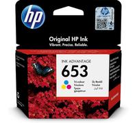 HP 653 Tri-Color Original Ink Advantage Cartridge Cartucho de Tinta 1 Pieza(s) Rendimiento estándar Cian, Magenta, Amarillo