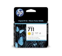 HP 711 Amarillo, Cartucho de Tinta Original | Compatible con las impresoras plotter de gran formato DesignJet T120, T125, T130, T520, T525 y T530 (CZ132A)
