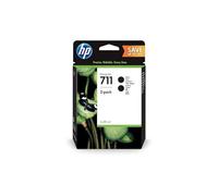 HP 711 Negro, Pack de 2 Cartuchos de Tinta Originales