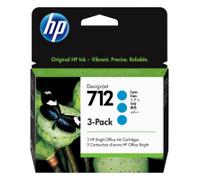 HP 712 (3ED77A) pack 3x cartucho de tinta cian (original)