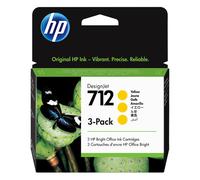 HP 712 (3ED79A) pack 3x cartucho de tinta amarillo (original)