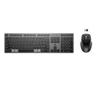 HP 720 - Teclado y ratón inalámbricos Recargables multidispositivo, Carga rápida, dongle USB HP Unifying, Windows/macOS, Negro