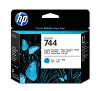 HP 744 F9J86A Negro Fotográfico y Cian, Cabezal de Impresión HP Original DesignJet, para Impresoras HP DesignJet Z2600, Z5600 PostScript