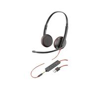POLY Blackwire 3225 Auriculares Alámbrico Diadema Oficina/Centro de llamadas USB tipo A Negro, Rojo