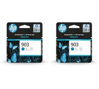 HP 903 T6L87AE, Cian, Cartucho de Tinta Original, Compatible con impresoras de inyección de Tinta OfficeJet 6950, 6951; OfficeJet Pro 6960, 6970 (Paquete de 2)