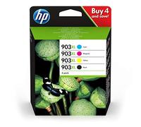 HP 903XL 3HZ51AE, Negro y Tricolor, Cartuchos de Tinta de Alta Capacidad Originales, Pack de 4, compatible con impresoras de inyección de tinta HP OfficeJet 6950, 6951; OfficeJet Pro 6960, 6970