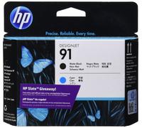 HP 91 C9460A Negro Mate/Cian, Cabezal de impresión DesignJet, para Impresoras HP