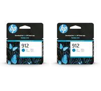 HP 912 3YL77AE, Cian, Cartucho de Tinta Original, Compatible con impresoras de inyección de Tinta OfficeJet Pro Series 8010; 8020 (Paquete de 2)