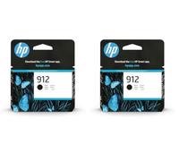 HP 912 3YL80AE, Negro, Cartucho de Tinta Original, Compatible con impresoras de inyección de Tinta OfficeJet Pro Series 8010; 8020 (Paquete de 2)