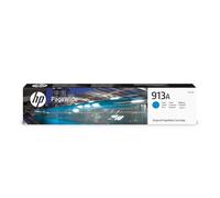 HP 913A Cian, Cartucho de Tinta Original | Compatible con HP PageWide Pro 352, 452, MFP 377, 477, 3000 páginas (F6T77AE)