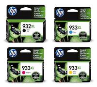 HP 932XL-933XL C2P42AE, Pack de 4, Cartuchos de Tinta de Alta Capacidad Originales Negro y Tricolor, compatible con impresoras de inyección de tinta OfficeJet 6100, 6600, 6700, 7110, 7510, 7610, 7612