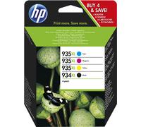 HP 934XL-935XL X4E14AE, Negro y Tricolor, Cartuchos de Tinta de Alta Capacidad Originales, Pack de 4, compatible con impresoras de inyección de tinta HP OfficeJet 6820; HP OfficeJet Pro 6230, 6830