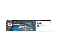 HP 981A J3M68A, Cian, Cartucho de Tinta PageWide Original, de 6.000 páginas, Compatible con impresoras de inyección de Tinta PageWide Enterprise Serie 556 PageWide Managed Serie E55650