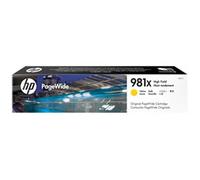 HP 981X Amarillo, Cartucho de Tinta Original, Alta Capacidad | Compatible con HP PageWide Serie Enterprise Color 556 y Enterprise Color Flow MFP 586z, 10000 páginas (L0R11A)