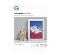 HP Advanced Glossy Photo Paper, Q8696A, 25 hojas de papel fotográfico satinado avanzado, compatible con impresoras de inyección de tinta, 13 x 18 cm, peso del material de impresión 250 g/m²