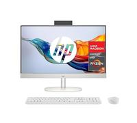 HP All-in-One 27-cr0008ss - Ordenador de sobremesa 27" Full HD con cámara, Teclado y ratón inalámbricos (AMD Ryzen 5 7520U, 16GB RAM, 512GB SSD, AMD Radeon Graphics, sin SO) Blanco