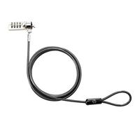 HP Bloqueo de combinación Essential - Cable antirrobo (Negro, Cerradura con combinación, Acero galvanizado, 1,22 m, 4,4 mm, 190 g)