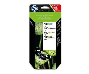 HP C2N93AE 940XL Cartucho de Tinta Original de alto rendimiento, 4 unidades, negro, cian, magenta y amarillo