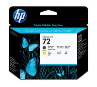 HP - Cabezal de impresión DesignJet 72 negro mate y amarillo