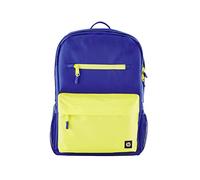 HP Campus Mochila para Portatiles de hasta 15,6" (Capacidad 17 L, Impermeable, Cremallera Doble con Candado, Correas Ligeras y Acolchadas, Bolsillo Flotante) Color Azul y Lima