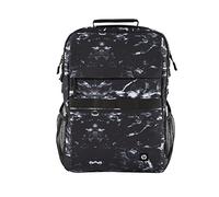 HP Campus Mochila XL - Para portatiles de hasta 16,1" (Capacidad hasta 21 L, Impermeable, Cremallera Doble con Candado, Correas Ligeras y Acolchadas, Bolsillo Flotante) Patrón de Mármol Blanco y Negro