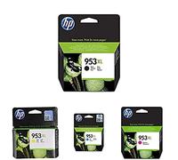 HP Cartucho de Tinta Compatible Con Impresoras de Inyección de Tinta OfficeJet Pro 7720, 7730, 7740 - Cian, Magenta, Amarillo y Negro
