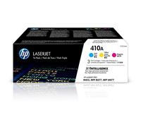 HP Cartuchos de tóner 410A Cian, Magenta y Amarillo | Funciona Color LaserJet Pro M452 Series, Color LaserJet Pro MFP M377, M477 Series | CF251AM, 4.8 x 14.3 x 12 Pulgadas, 3 Unidades (Paquete de 1)