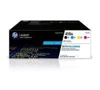 HP Cartuchos de tóner 410A CF410A–CF413A Negro, Cian, Magenta, Amarillo – Paquete de 4