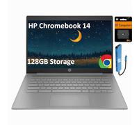 HP Chromebook 14 Laptop (14 pulgadas HD, Intel Celeron N4120 de 4 núcleos, 4 GB de RAM, 128 GB de almacenamiento, gráficos UHD 600) para el hogar y estudiantes, peso ligero y duración de la batería de