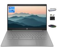 HP Chromebook 2025 Premium 14 pulgadas HD computadora portátil ligero para negocios, procesador Intel de 4 núcleos, 4 GB de RAM, 192 GB de almacenamiento (64 GB eMMC+tarjeta 128 GB), WiFi, cámara web