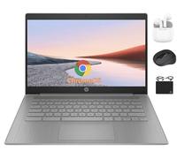 HP Chromebook - Laptop insignia HD de 14 pulgadas para negocios estudiantiles, procesador Celeron N4120 de cuatro núcleos, 4 GB de RAM, 192 GB de almacenamiento (eMMC de 64 GB + tarjeta de 128 GB