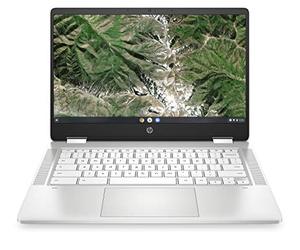 HP Chromebook x360, pantalla táctil de 14 pulgadas, Intel Celeron N4120, 4 GB DDR4 RAM, 64 GB eMMC, Intel UHD Graphics 600, ChromeOS, QWERTZ, Ceramic White